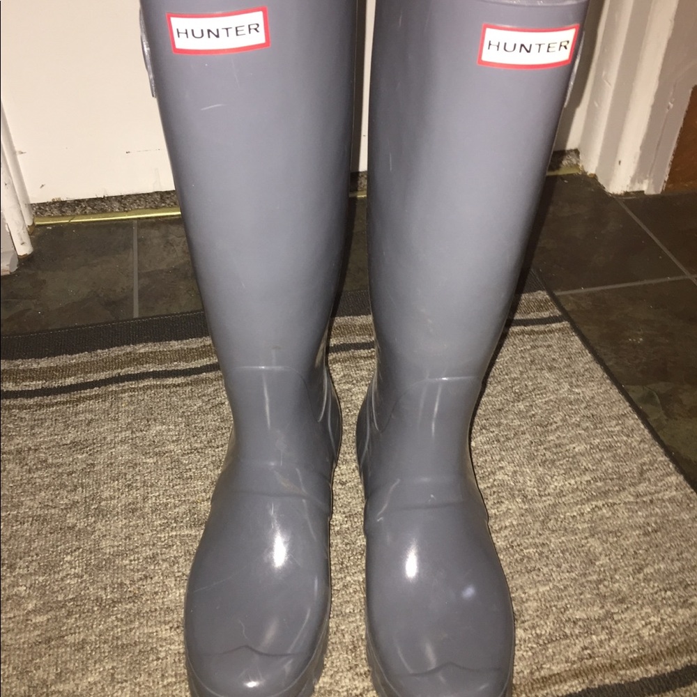 Women's Hunter rain boots gray